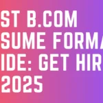 B.Com Resume Format