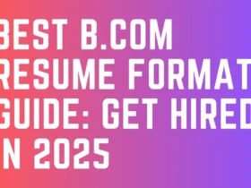 B.Com Resume Format