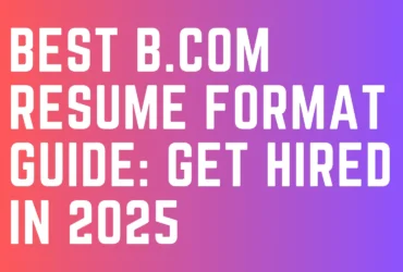 B.Com Resume Format