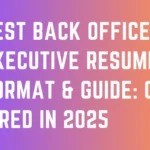 Back Office Executive Resume Format
